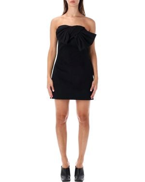 7 For All Mankind Bow Strapless Bow Detail Mini Dress - Black