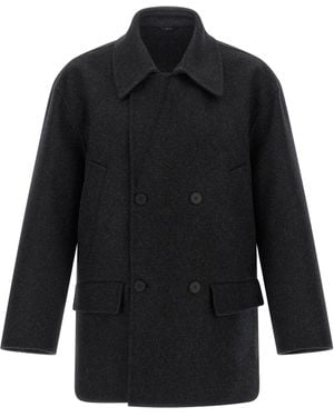 Fendi Manteau de laine en feutre - Bleu