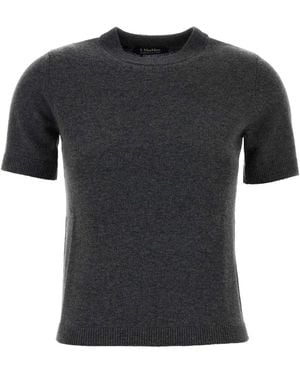 Max Mara Maxmara Dark Wool Blend Just Sweater - Black