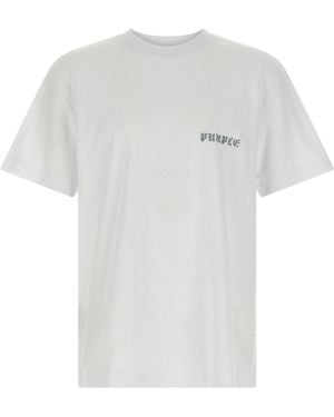 Purple Printed T Shirt - White