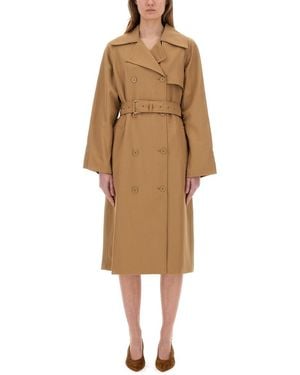 MICHAEL Michael Kors Michael Door Michael Kors Double Breasted Trench Coat - Naturel