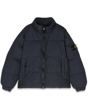Stone Island Mini Down Sports Jacket For Boys - Blue