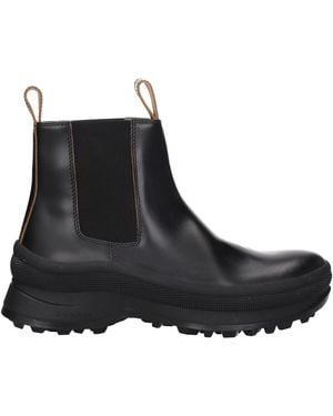 Jil Sander Black Leather Ankle Boots