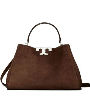 Tory Burch Eleanor Wildleder -Lederhandtasche - Braun