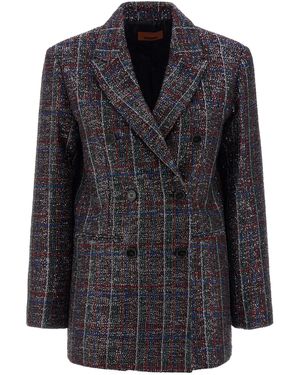 Missoni Pailletten-Tartan-Blazer - Schwarz