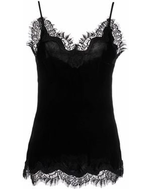 Gold Hawk Hawk Velvet Top - Black