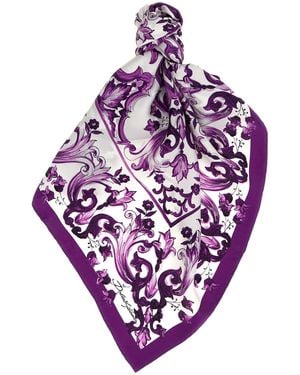 Dolce & Gabbana 'maiolica' Print Scarf - Paars