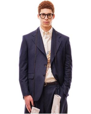 LC23 Ripstop Wol Navy Blazer - Blauw