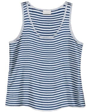 Pierre Louis Mascia Striped Silk Tank Top - Blue