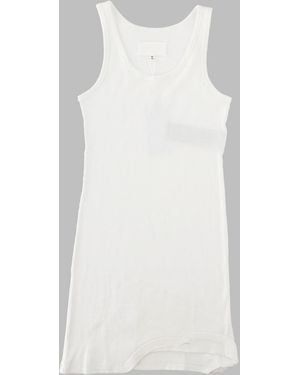 Maison Margiela Ribbed Mini Dress Taped Cotton - White