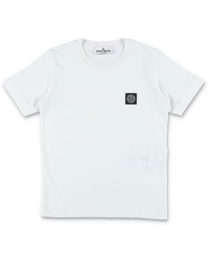 Stone Island Boy's Cotton Logo Patch T-Shirt - White