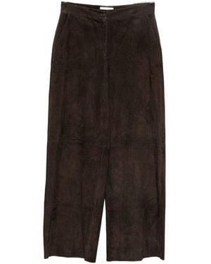 Via Masini 80 Pantalon large en cuir - Noir