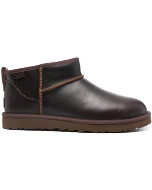 UGG Classic Ultra Mini Lthr Regen Stiefel - Braun