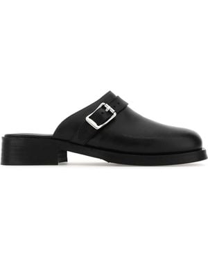 Our Legacy Leather Slippers - Black