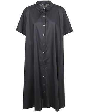 MIZUIRO Cotton Chemisier Dress - Black