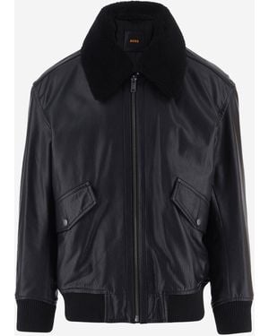 BOSS Jopeak Leather Jacket - Black