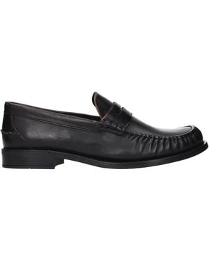Prada Mocassini Leather And Leather - Black