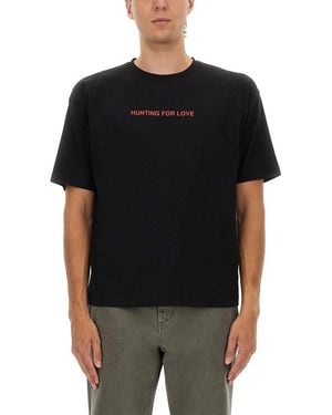 Aspesi T Shirt With "Hunting For Love" Print - Black