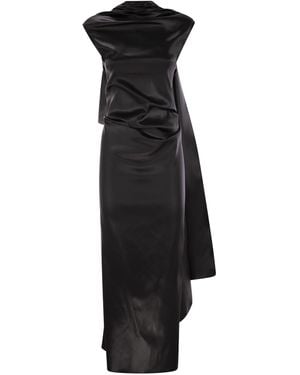 Sportmax Abadan1234 Gemonteerde Jurk Met Draperen - Zwart