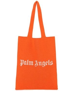 Palm Angels Wool Blend Shopping Bag - Orange