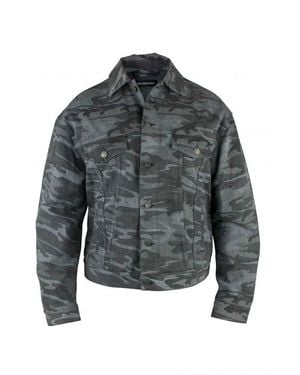 Balenciaga Camouflage Denim Jacket - Grey