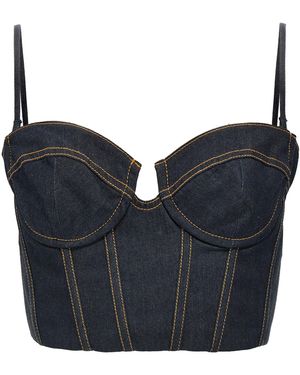 Zimmermann 'Crush Denim Corset' Top - Bleu
