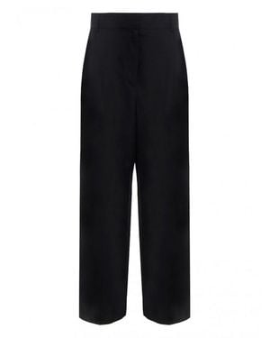 Ferragamo Silk And Linen Pants - Black