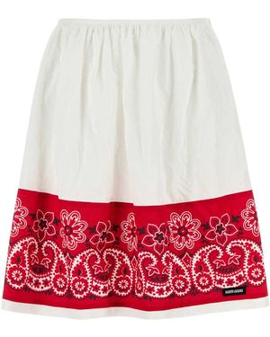 Miu Miu Poplin Skirt - Red