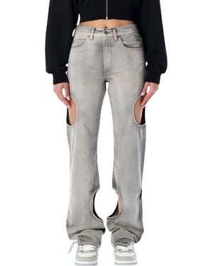 Off-White c/o Virgil Abloh Meteor Cut-Out Jeans - Grey