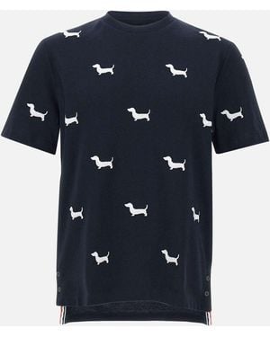 Thom Browne Hector Logo Short Sleeve Tee - Blue