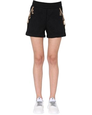 Moschino Smile Quilted Bermuda Shorts - Black