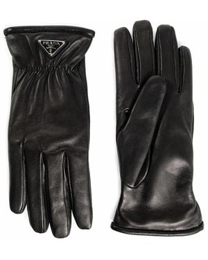 Prada Leather Gloves - Black