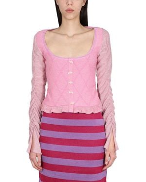 Cormio Cardigan With Ruffled Sleeve - Pink