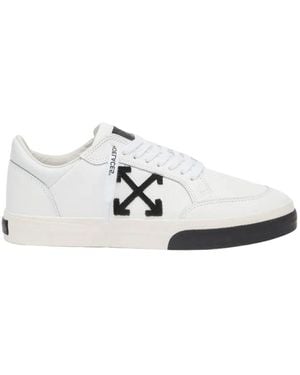 Off-White c/o Virgil Abloh Wit Op Witte Nieuwe Laag Gevulkaniseerd Lederen Sneaker
