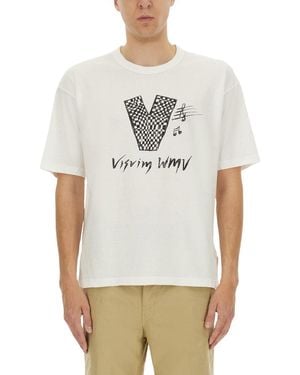Visvim Graphic Print Cotton Crew Neck T-Shirt - White