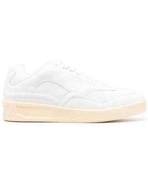 Jil Sander Jil Sanr getäfelte Low-Top-Turnschuhe - Weiß