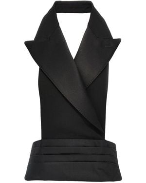 Dolce & Gabbana Satin Fitted Waistcoat With Buckle Strap - Black