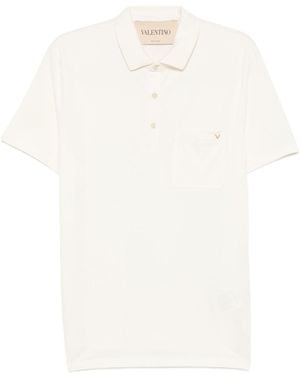 Valentino V Cotton Polo Shirt - White
