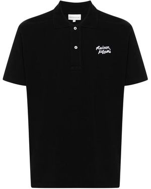 Maison Kitsuné Maison Kitsune "Handschrift Polo mit Stickerei - Schwarz