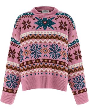 Moschino Intarsia Wool Sweater - Pink