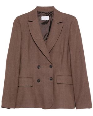 Via Masini 80 Linen Jacket - Brown