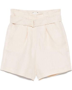 Alysi Linen Bermuda Shorts - Natural