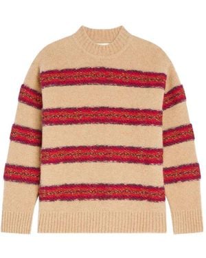 Dries Van Noten Jacquard Wool Jumper - Red