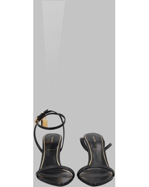 Tom Ford Leather Ankle-Strap Sandals - Metallic
