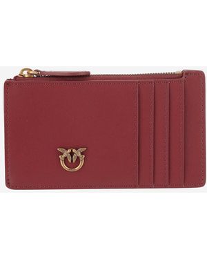 Pinko Leder -Kartenkoffer mit Logo - Rot