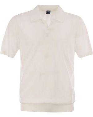 Fedeli Giza Katoen Met Korte Mouwen Poloshirt - Wit