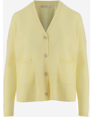 Allude Wool And Cashmere Cardigan - Yellow