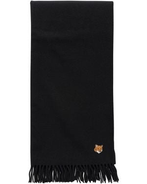 Maison Kitsuné Fuchsschal aus Schurwolle - Schwarz
