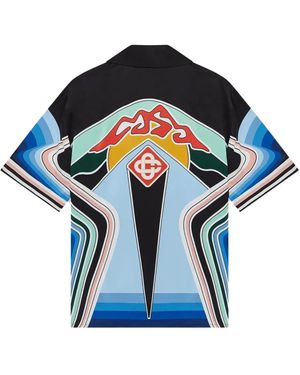 CASABLANCA Graphic Mountain Print Shirt - Blau