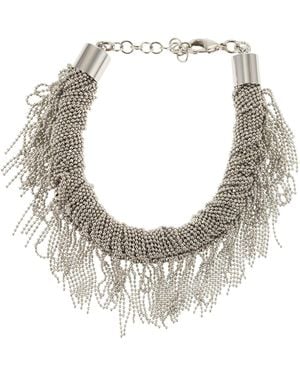 Fabiana Filippi Multi-Strand Fringe Necklace - Metallic